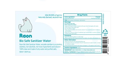 79487-201-02 (02 Raon Bio Safe Sanitizer Water 50ml Label)